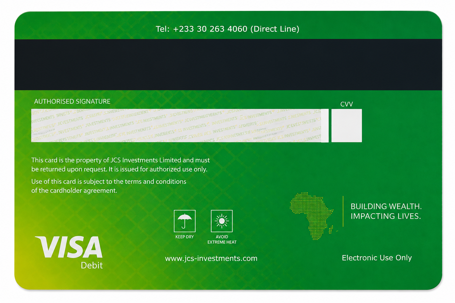 JCS Green Card — back